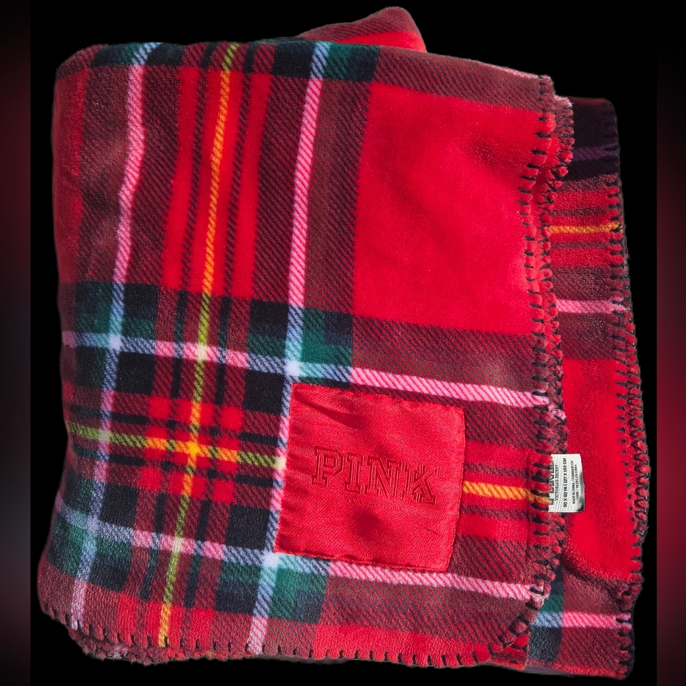 PINK Victoria's Secret Red Plaid Throw